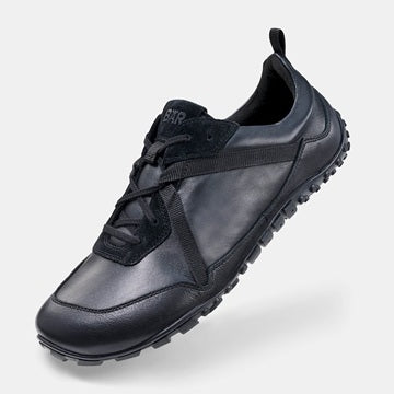 Junis Schwarz - Sportlicher Barfuß-Sneaker aus soften Lederkombinationen