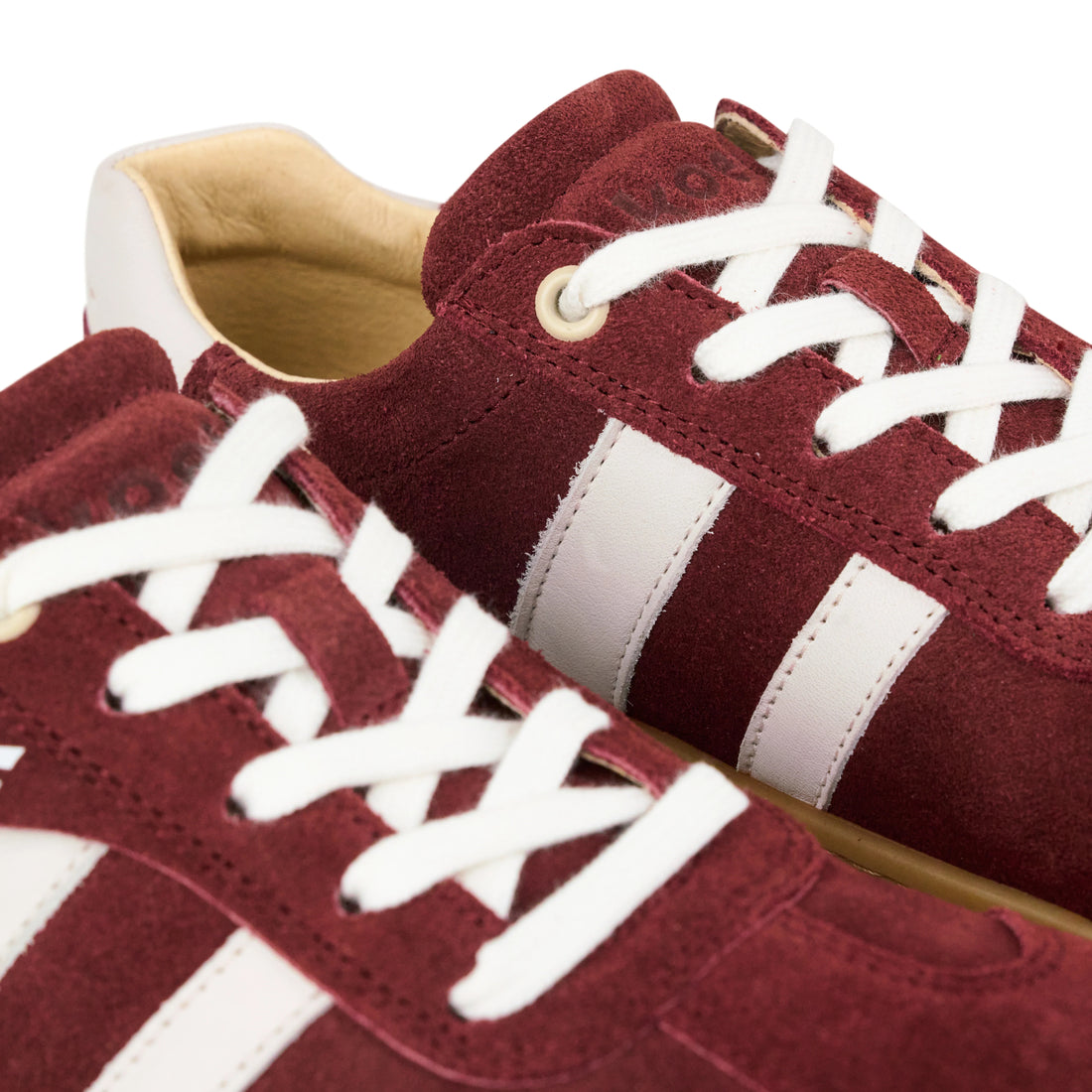 Ila Suede Bordo White – Herren Retro-Barfuß-Sneaker