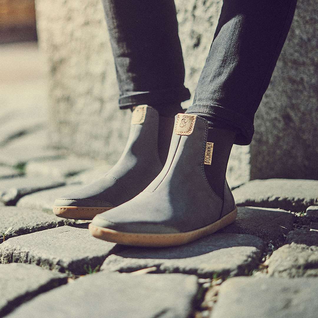 Terrar Chelsea Vegan Grey - Barfuß Chelsea Boots