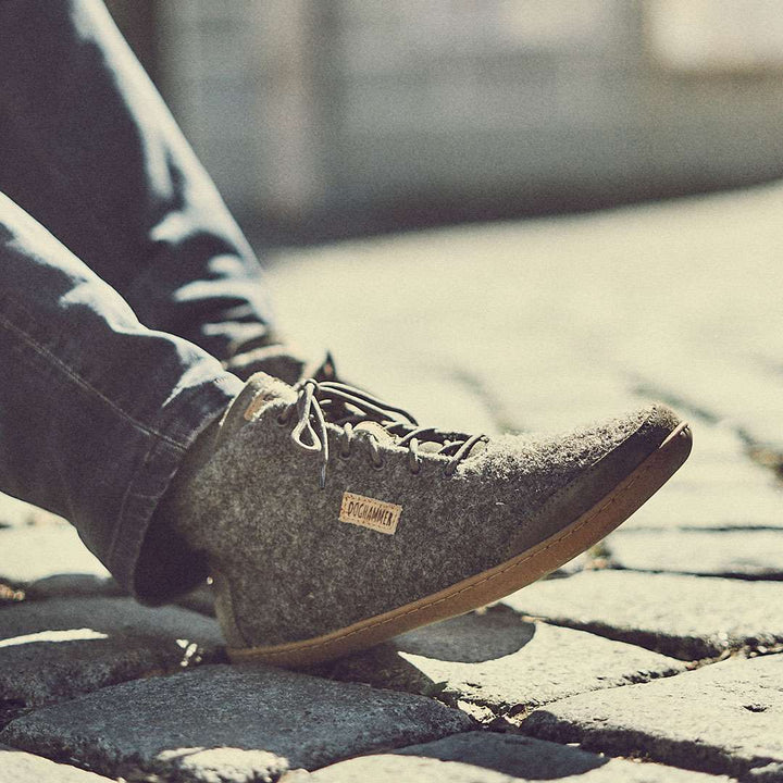 Terrar Wool High Greyish - Winter Barfußschuhe