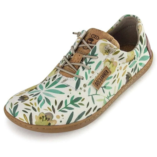 Terrar Textile vegan Olive-Flower - Barfußschuh