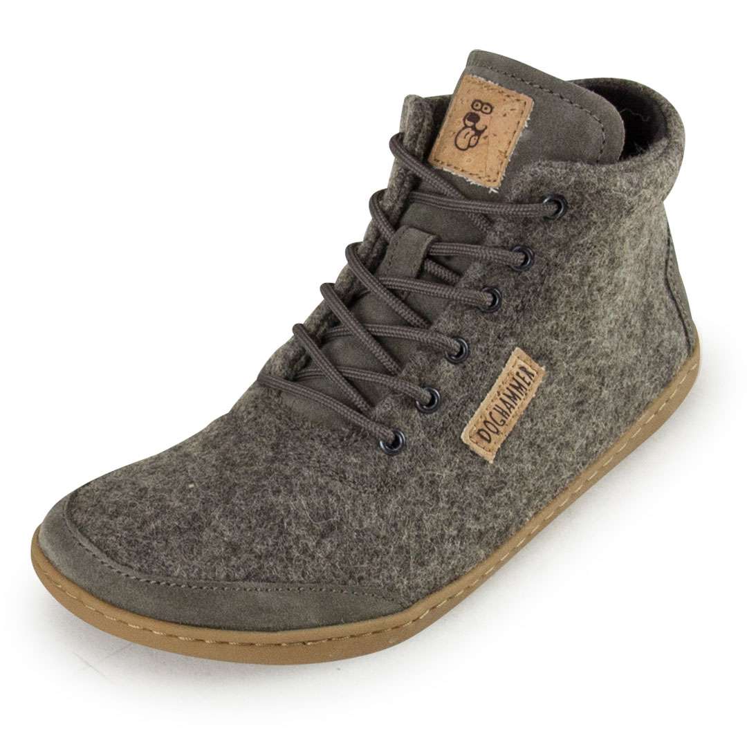 Terrar Wool High Greyish - Winter Barfußschuhe