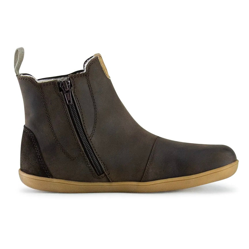 Terrar Chelsea Leather WP | Darkbrown Wasserdichter Barfuß-Chelsea mit warmem Schafwollfutter