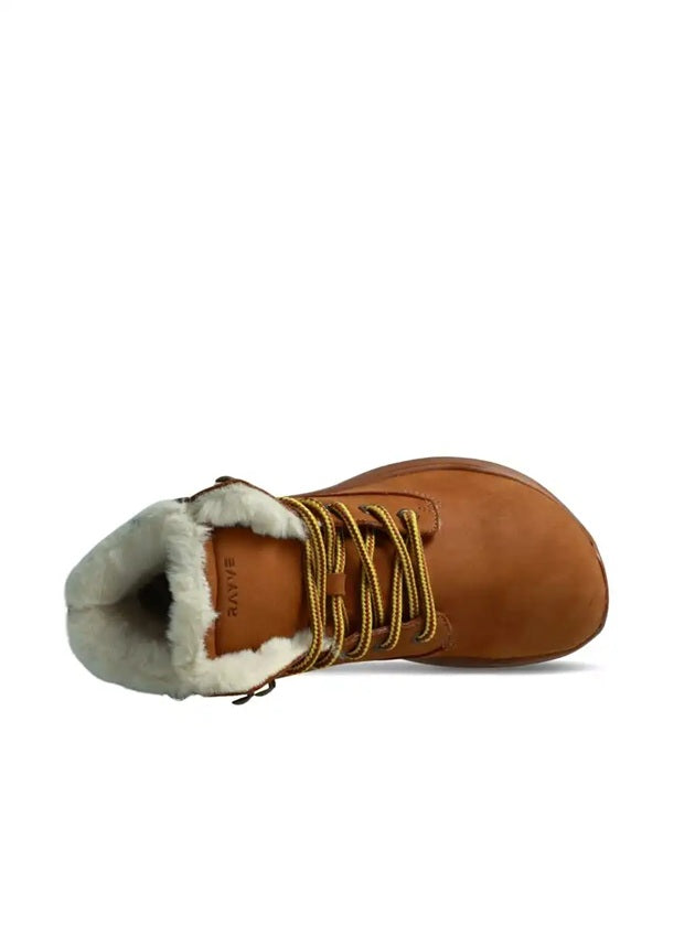 RAYVE UTAH Cognac Winter-Barfußschuhe | Warm & wasserdicht