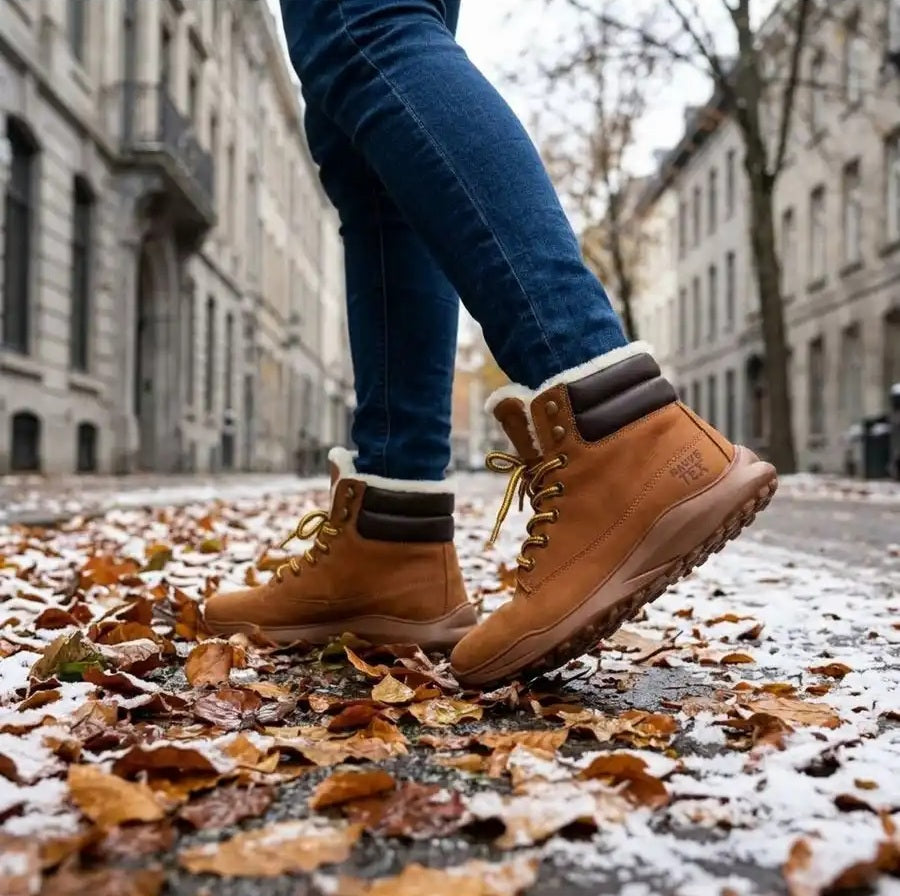 RAYVE UTAH Cognac Winter-Barfußschuhe | Warm & wasserdicht