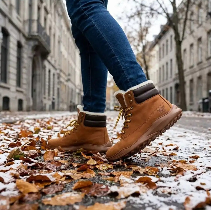 RAYVE UTAH Cognac Winter-Barfußschuhe | Warm & wasserdicht