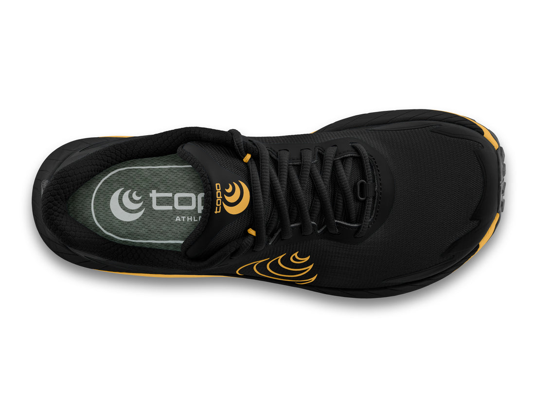 MTN Racer 4 Black/Yellow - Topo Herren Trailrunning-Schuh für schnelle Läufe in anspruchsvollem Gelände.