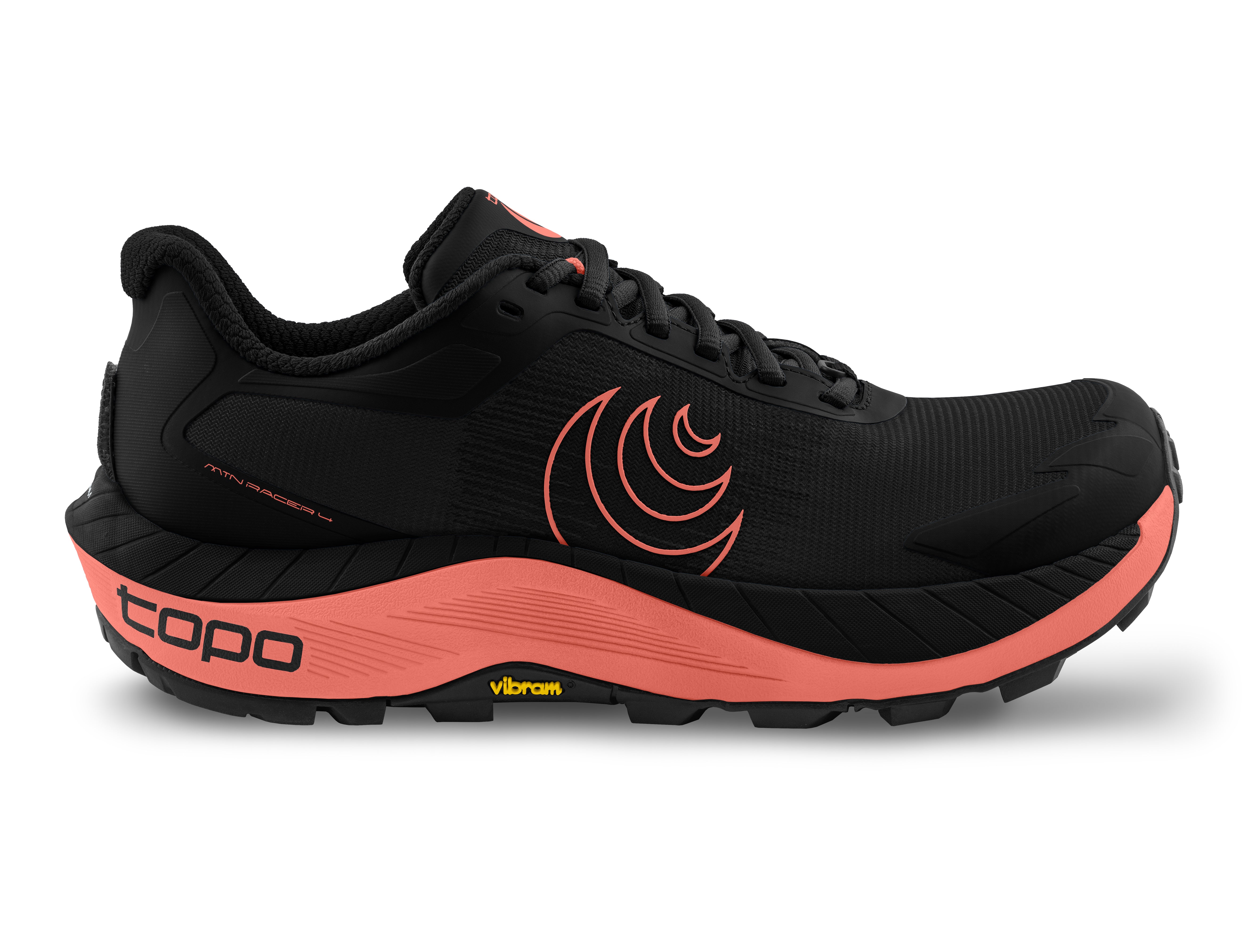 MTN Racer 4 Black/Rose - Topo Damen Trailrunningschuh. Maximale Dämpfung. Maximale Kontrolle. Maximale Performance.