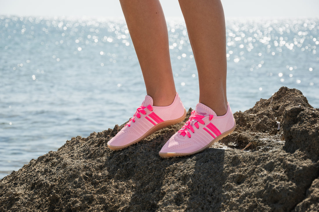 Caribeo Rose -  luftiger Barfußsneaker von Leguano mit Korksohle