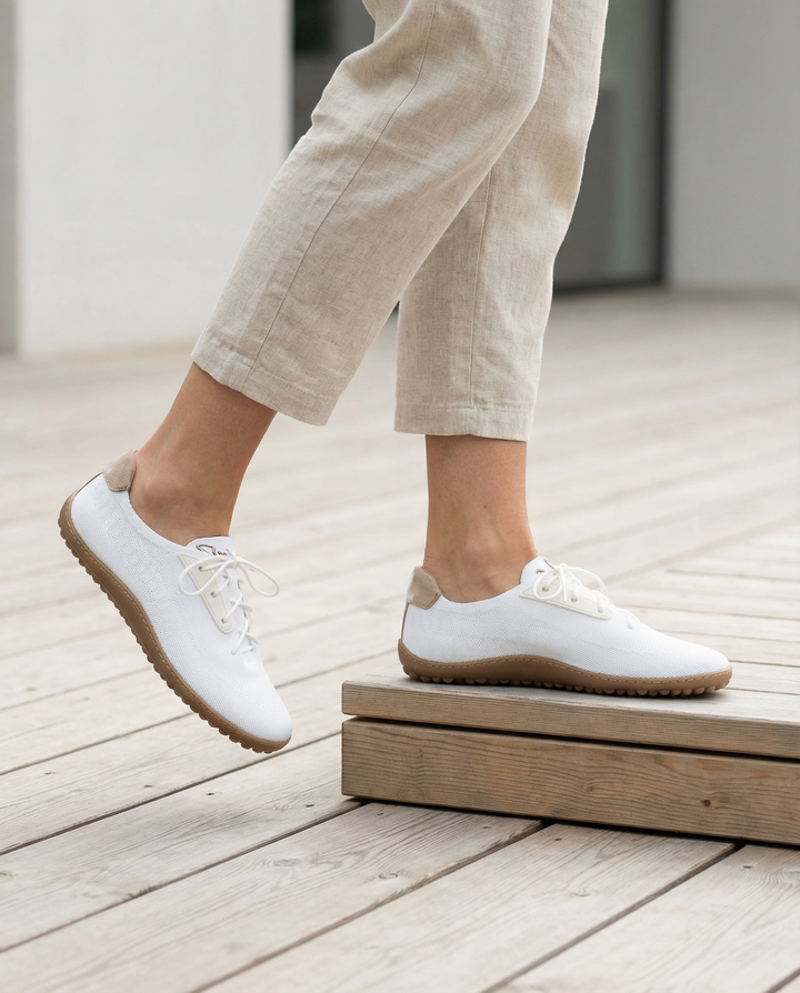 Advice White - Weltweit erster Barfußschuh mit Hybrid Sohle